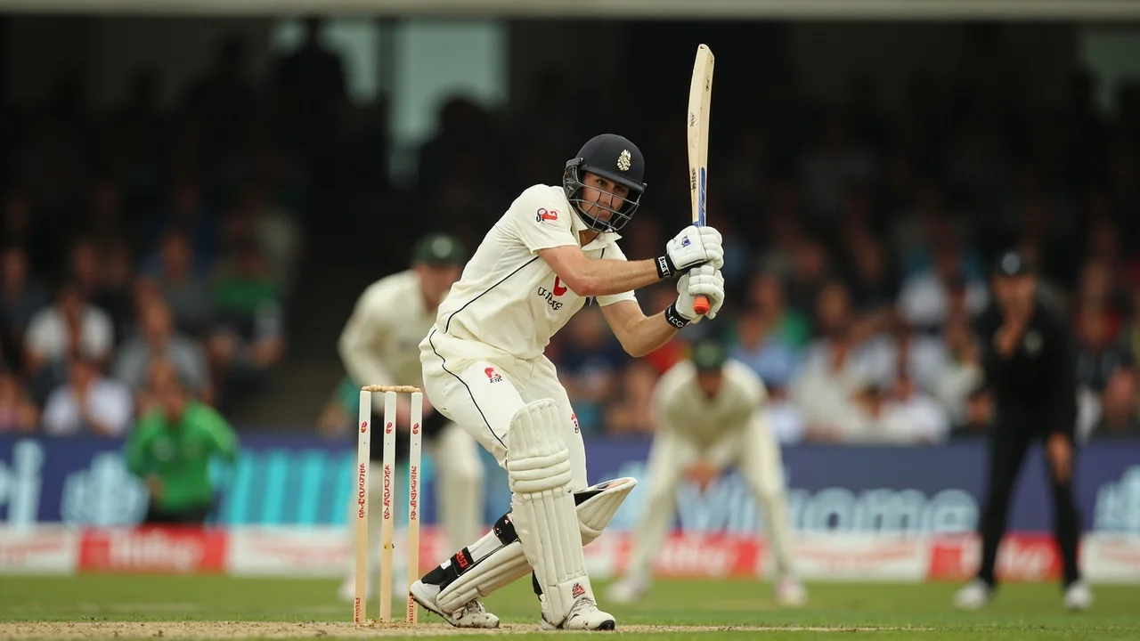 Medium-distance view of a Hundred field setting at Sophia Gardens, with three fielders on the leg side boundary, the captain at mid-off discussing the change with the bowler, and the batter waiting at the crease with the bat tap