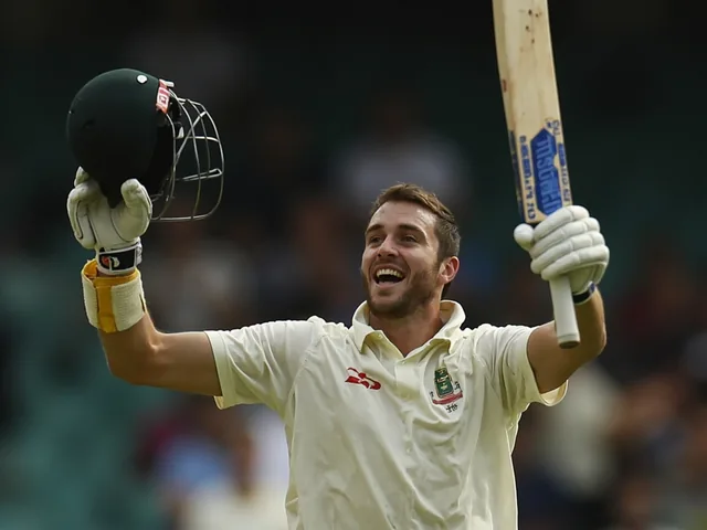 Cricket all-rounder celebrating wicket with fist pump
