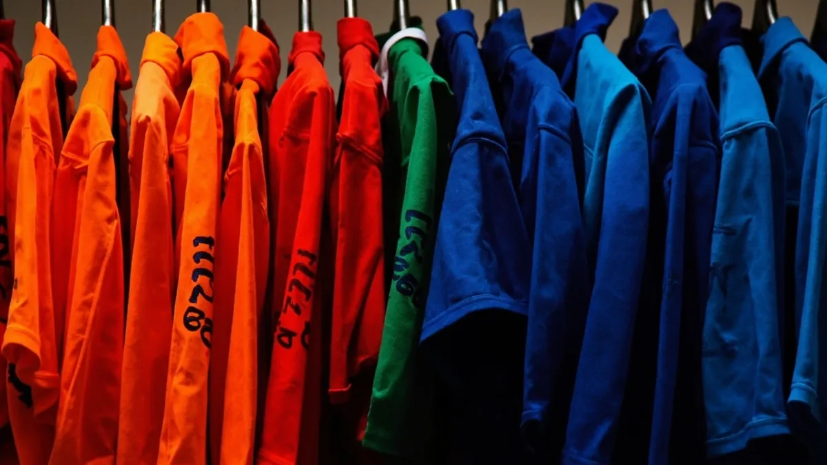 Multiple IPL team jerseys hanging in row