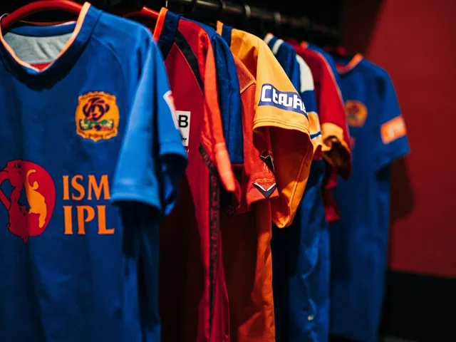 IPL team cricket jersey hanging in locker room