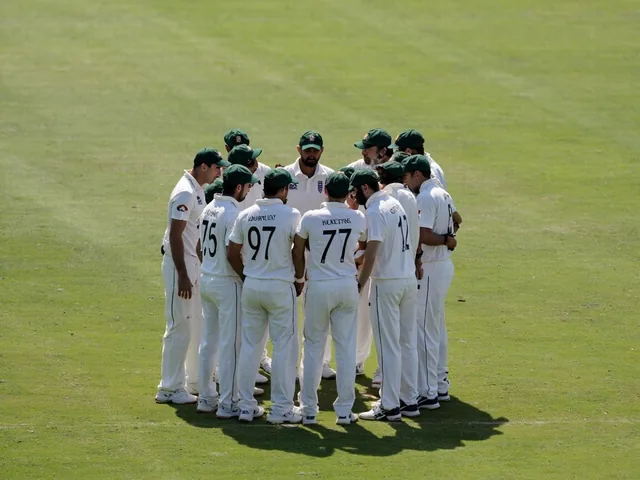 Cricket team huddle before match, motivational moment